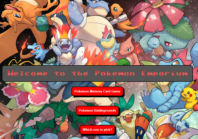 Pokémon Emporium website screenshot